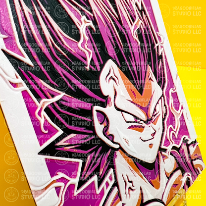 Ultra Ego Vegeta Dragon Ball Z 3D Printed Art Side