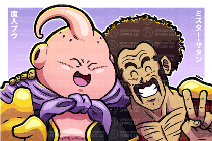 Hercule and Majin Buu Art Print Design