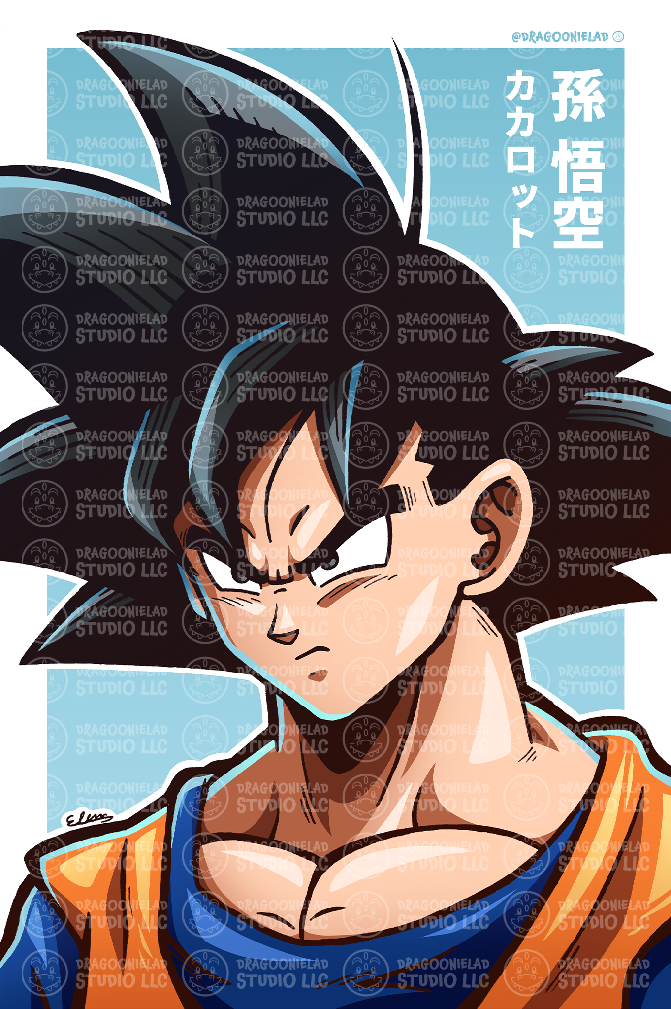 Son Goku Art Print Design