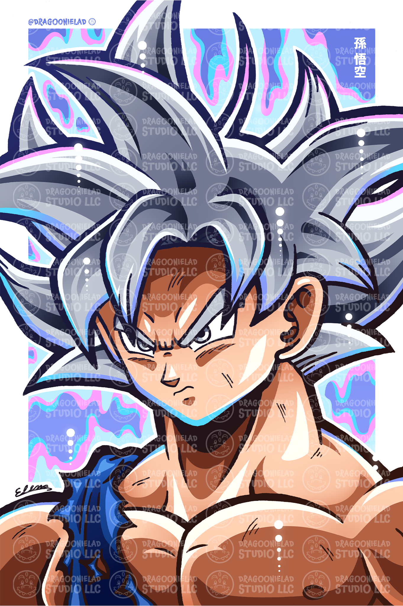 Ultra Instinct Goku Art Print Design