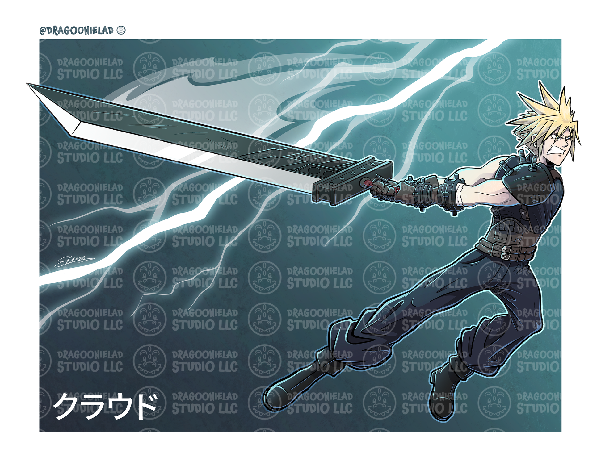 Cloud Strife Art Print Design