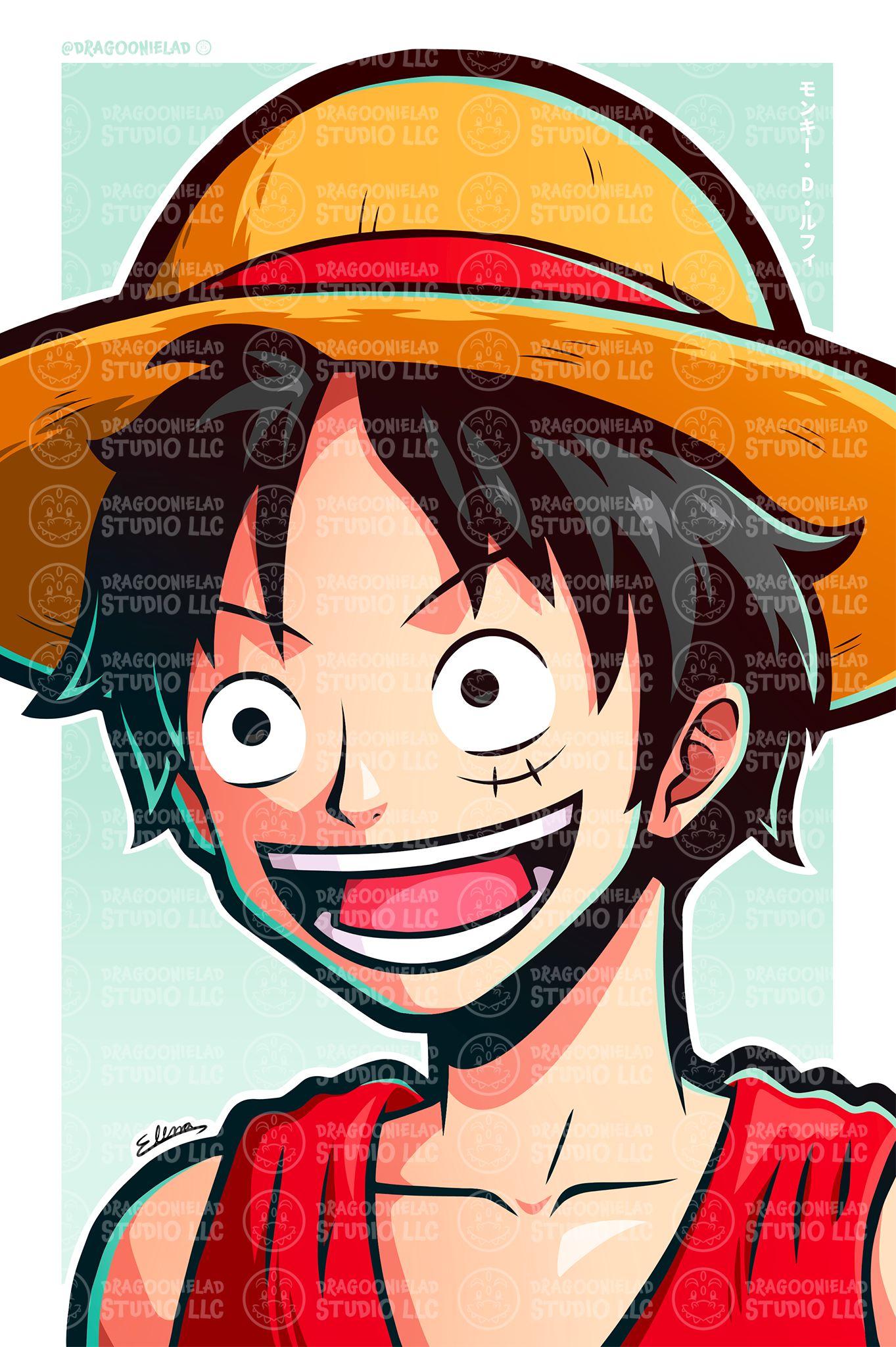 Monkey D. Luffy Art Print Design