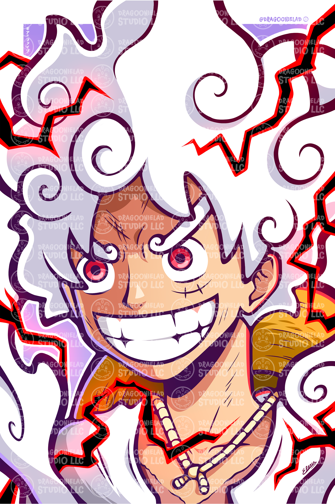 Gear 5 Luffy Art Print Design