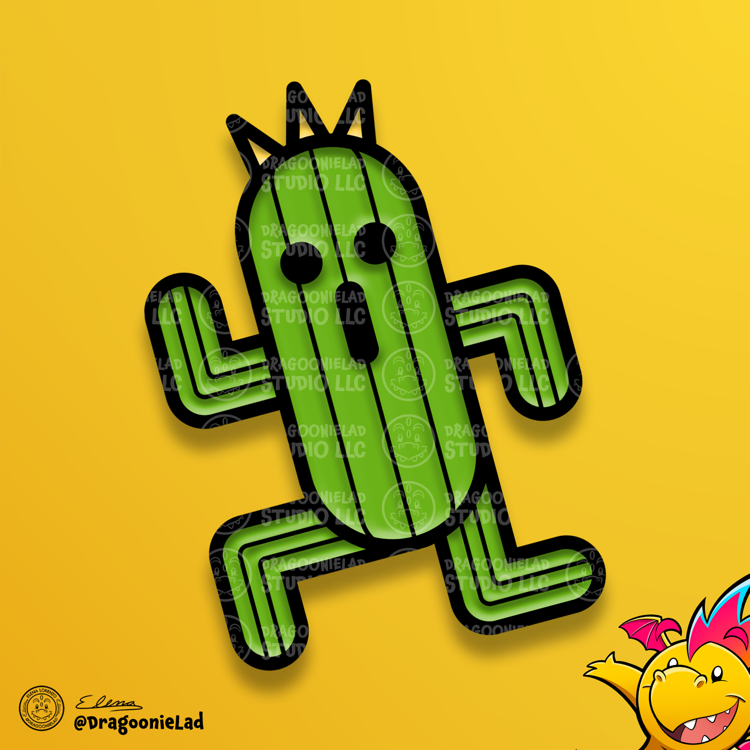 Cactuar FF7 Original Pin Front