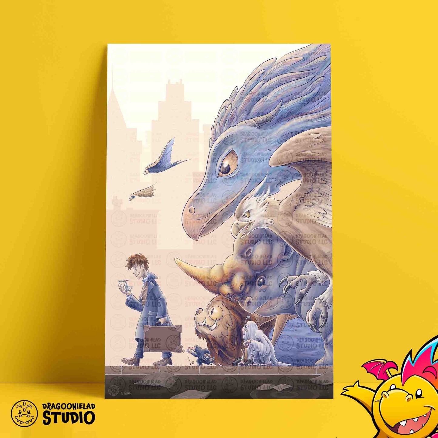 A Wizard, A Briefcase, and the Beasts - Art Print