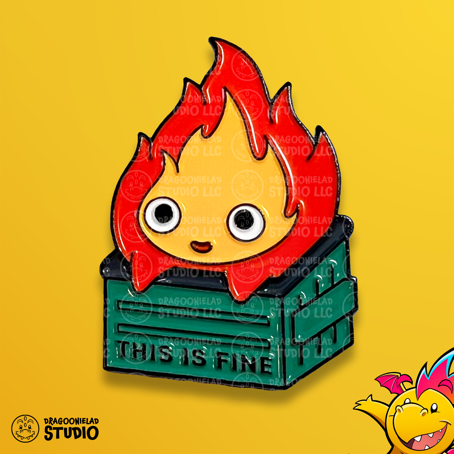 This Is Fine... - Dumpster Calcifer Pin